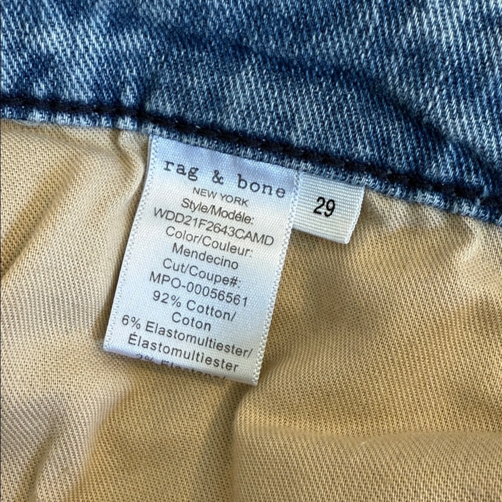 rag & bone DRE Low Rise Slim Boyfriend Jeans Light Wash 29 - Picture 8 of 9